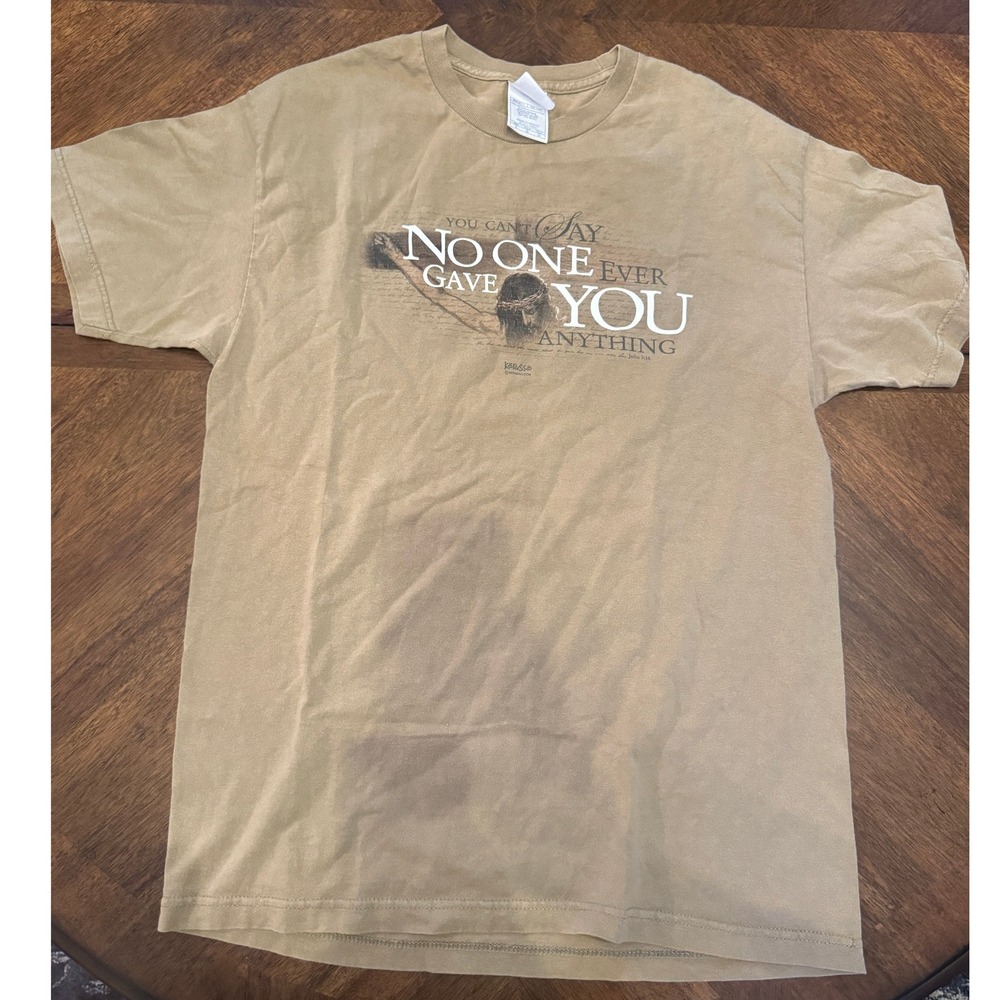 Religious T Shirt Jesus Graphic Christian Quote Tee Size Large |O1